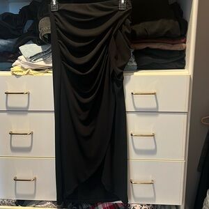 Zara front slit black dress